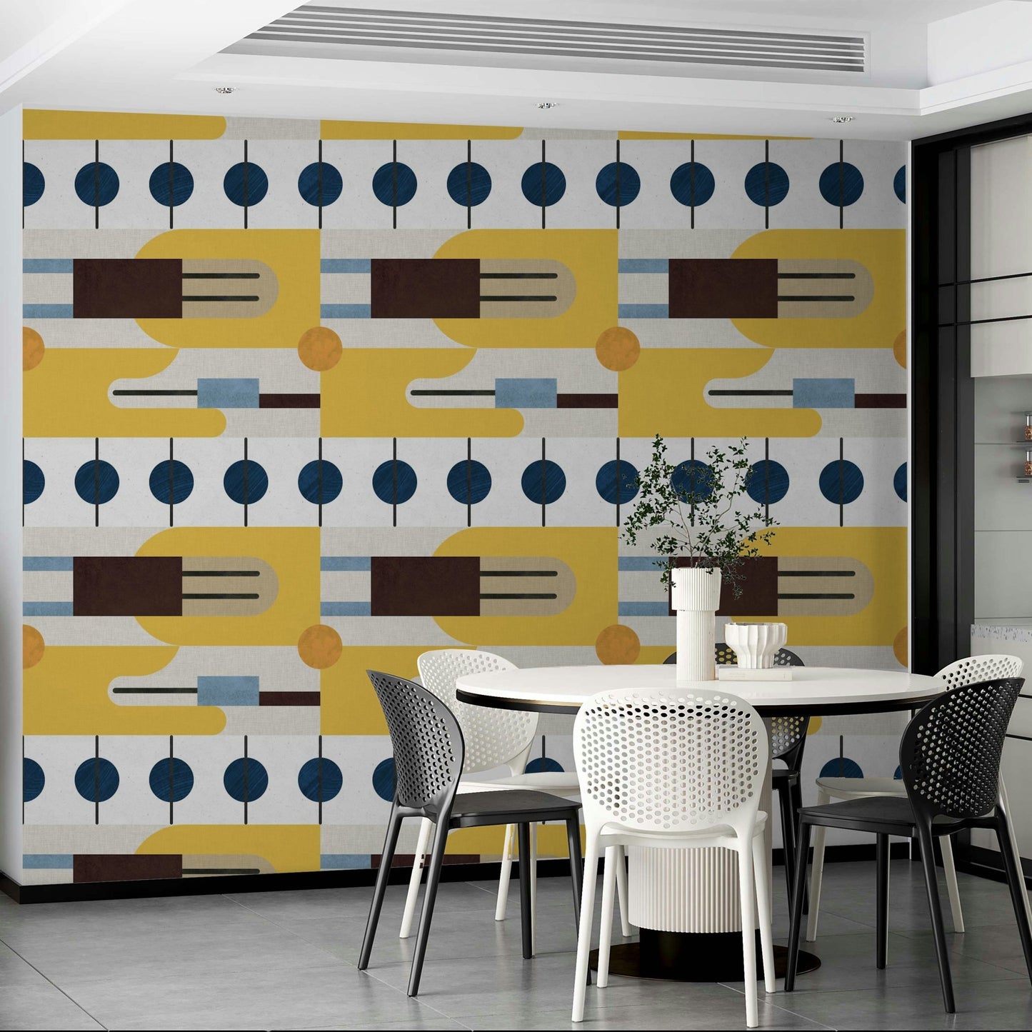 Wallpaper for walls with bold abstract elements

