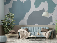 Smooth flowing mural wallpaper shapes


