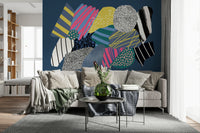 Galaxy Spaceship Wall Mural – Decorative mural showcasing a spacecraft navigating a colorful cosmic background.