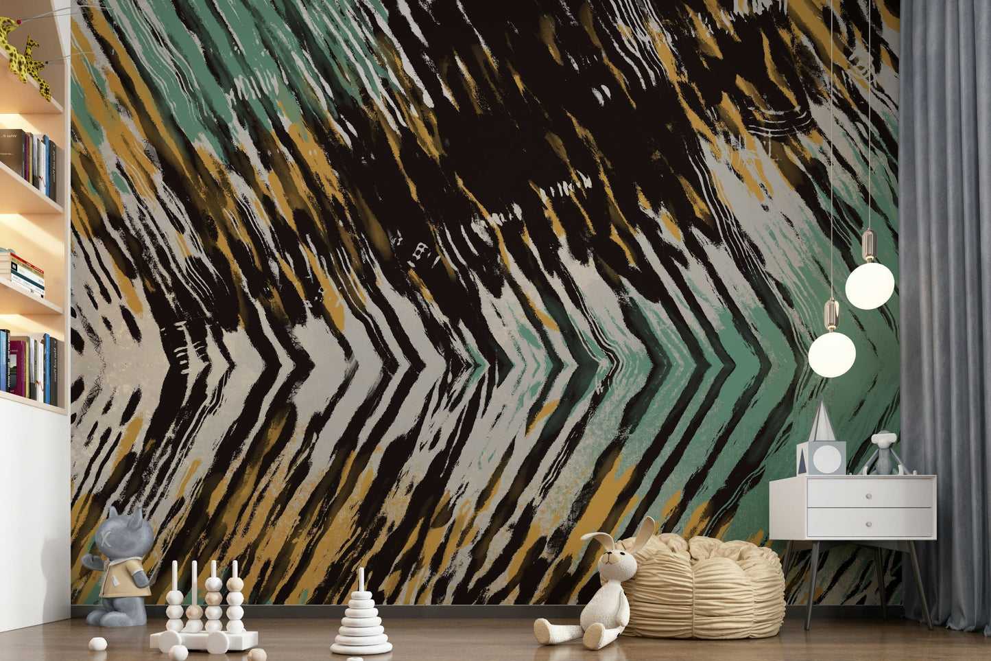 A beautiful abstract brushstroke wallpaper mural for a modern home.