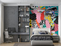 A beautiful modern sport wall mural for a training room.

