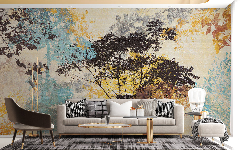 Abstract Tree Wallpaper Mural - Giffywalls