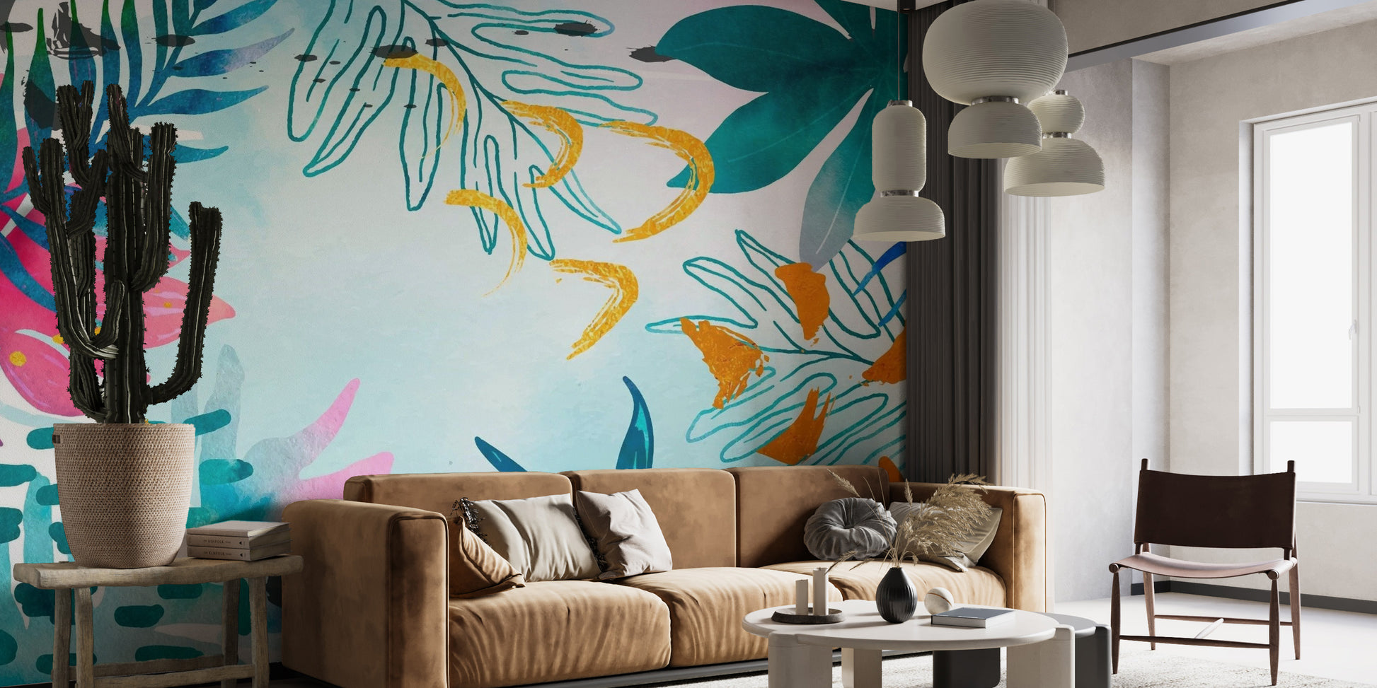Summer Watercolors Wallpaper Mural - Giffywalls