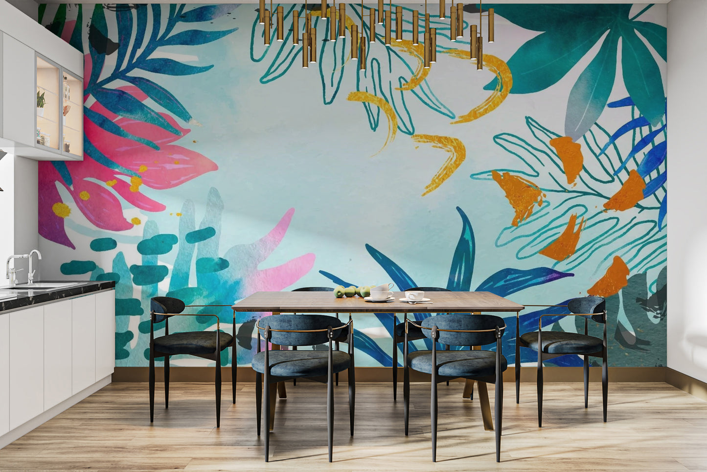 Summer Watercolors Wallpaper Mural - Giffywalls