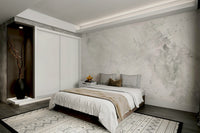 A calming abstract design wallpaper mural that defines a space.

