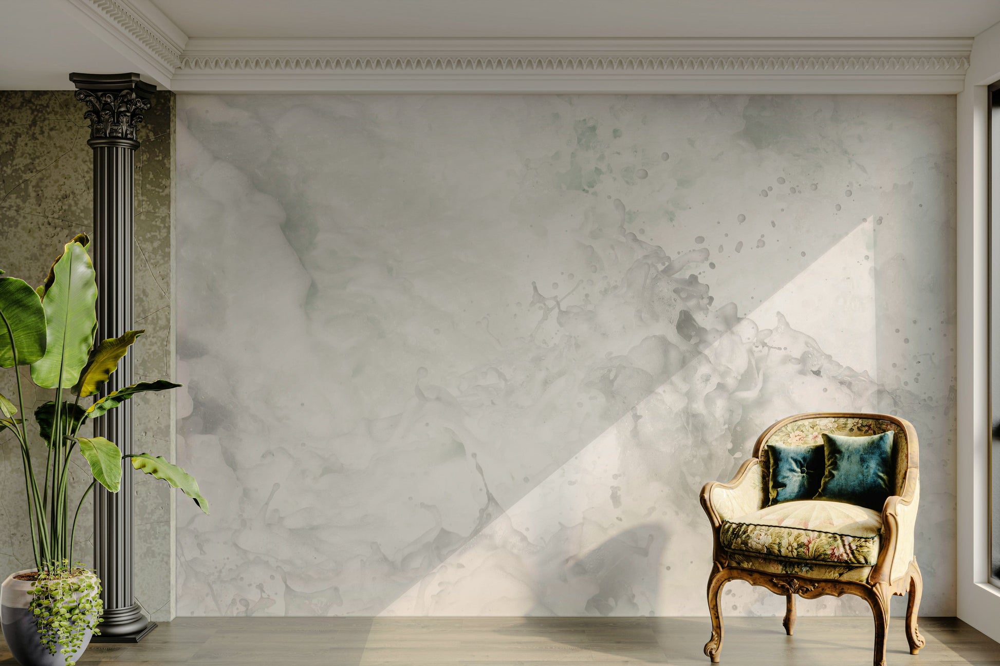 An artistic dynamic pattern mural for home decor.

