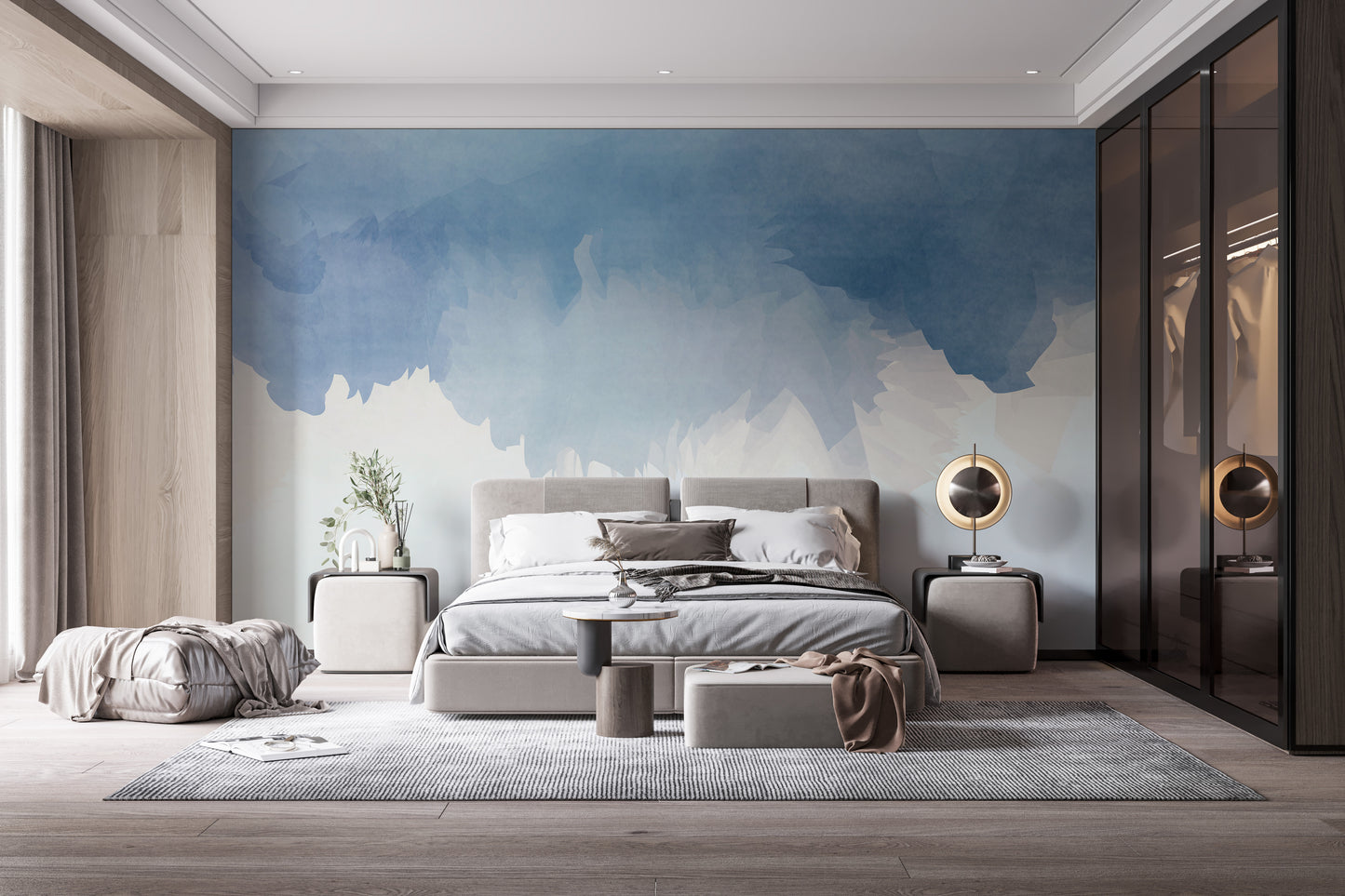 watercolor wallpaper for interiors