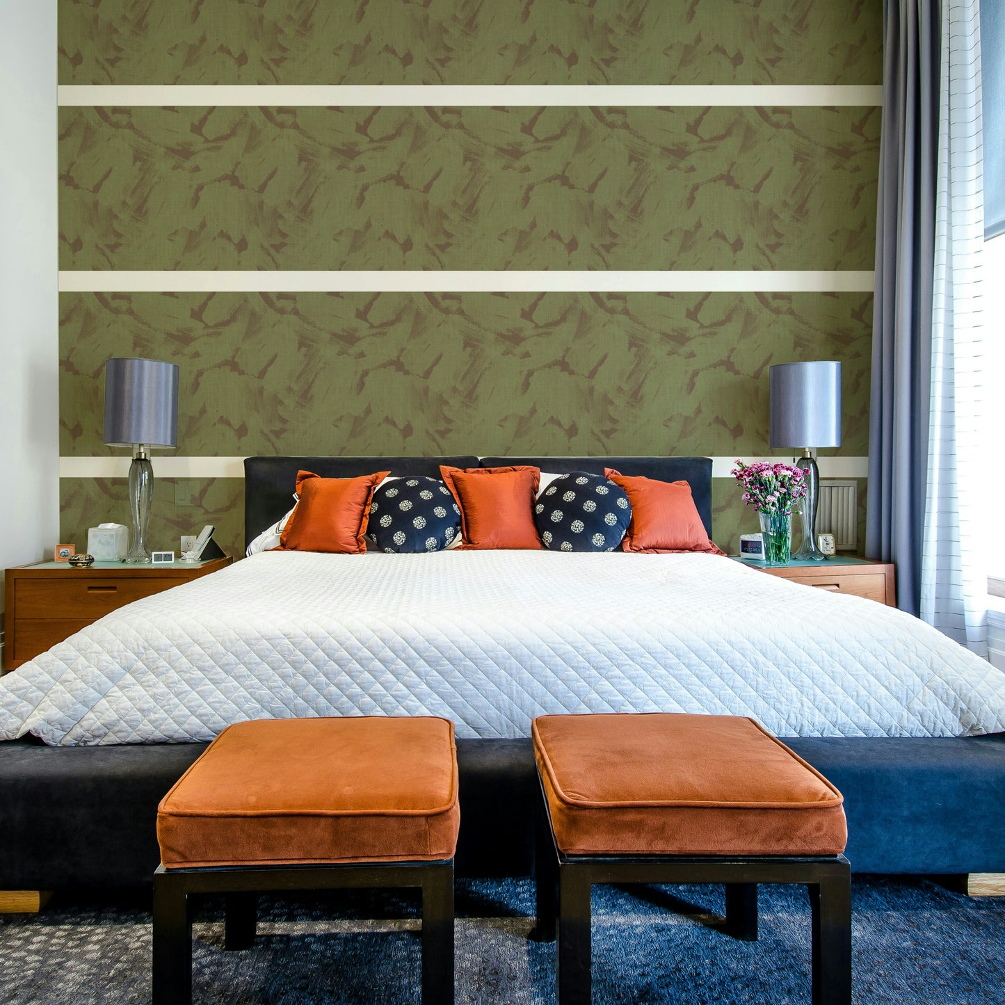 Akryl abstrakt børstestræk tekstureret camo tapet⁠