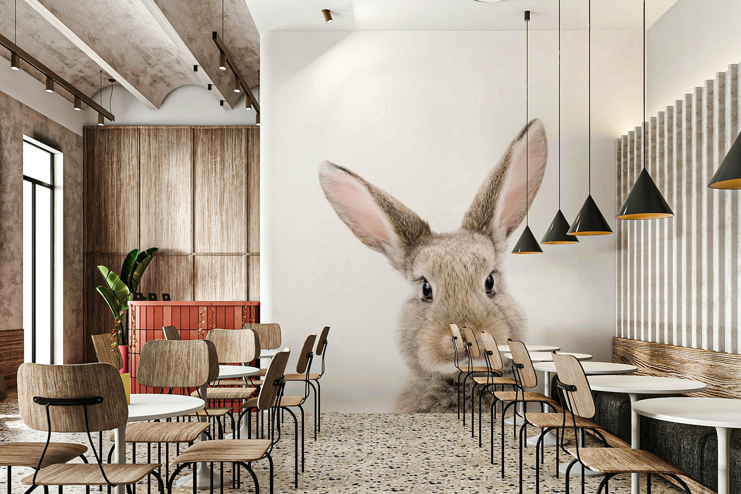 Cute baby bunny wall mural for nursery décor

