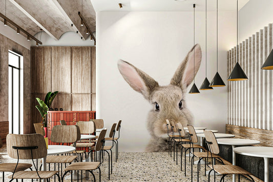 Cute baby bunny wall mural for nursery décor

