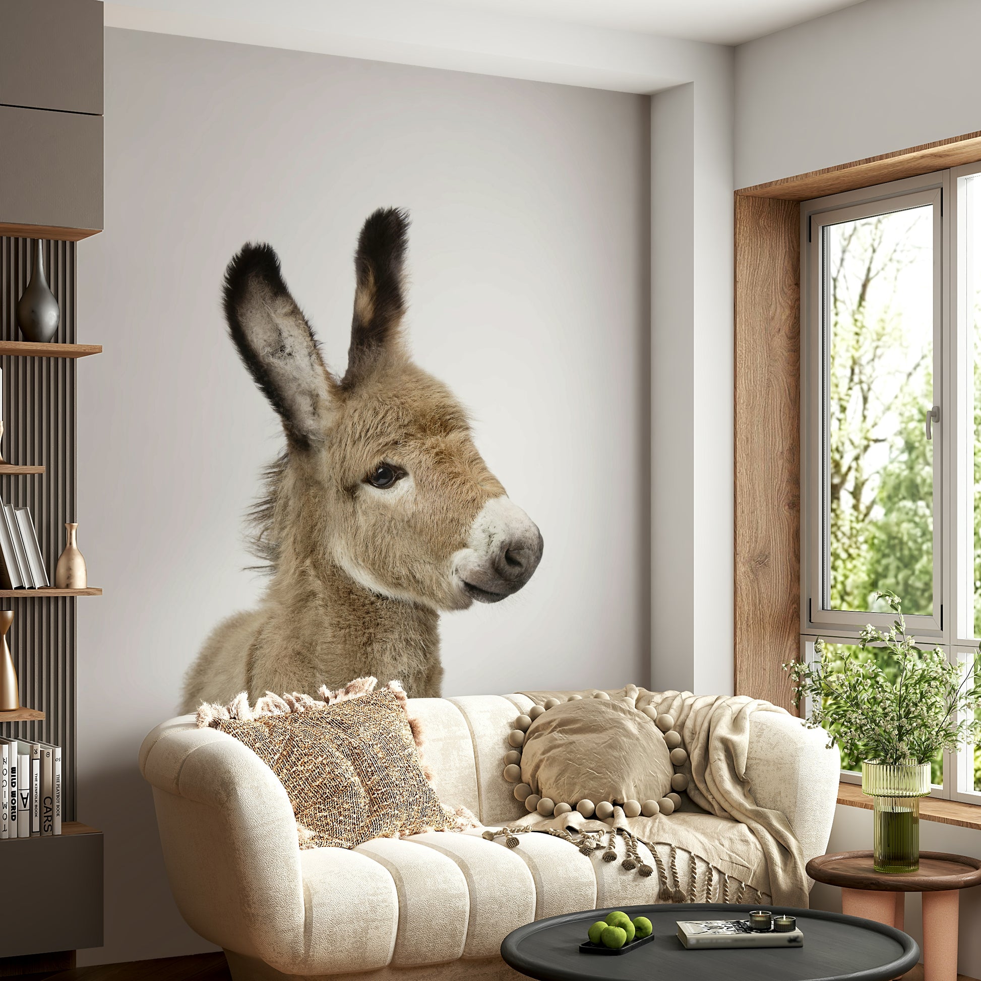 Gentle baby donkey artwork for cozy interiors


