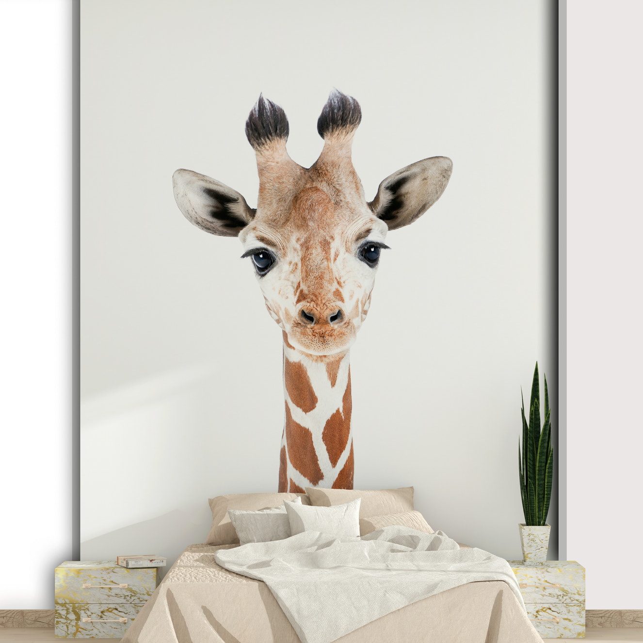 Baby giraff vægmaleri