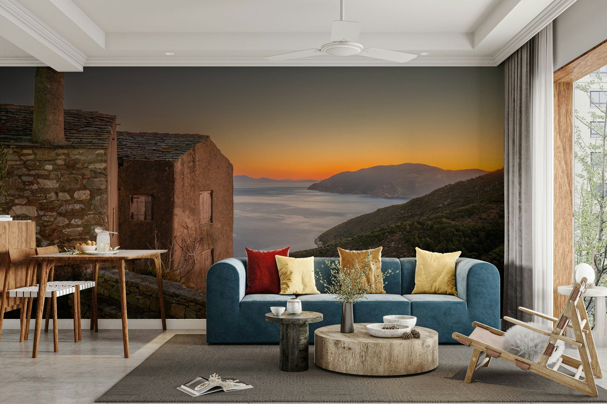 A classic Aegean landscape wallpaper for walls.

