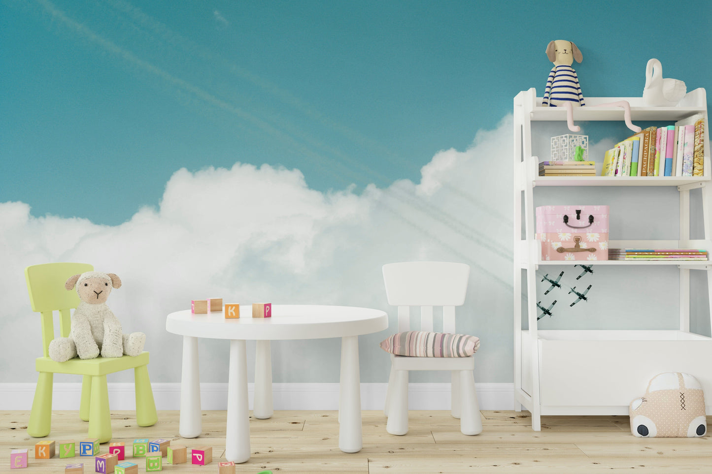 A serene aerial view wall mural for your decor.

