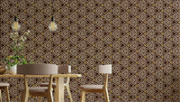 African Tribal Tapestry Wallpaper with bold geometric design.


