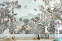 African Wildlife Animals Forest Kids Wallpaper Mural - Giffywalls