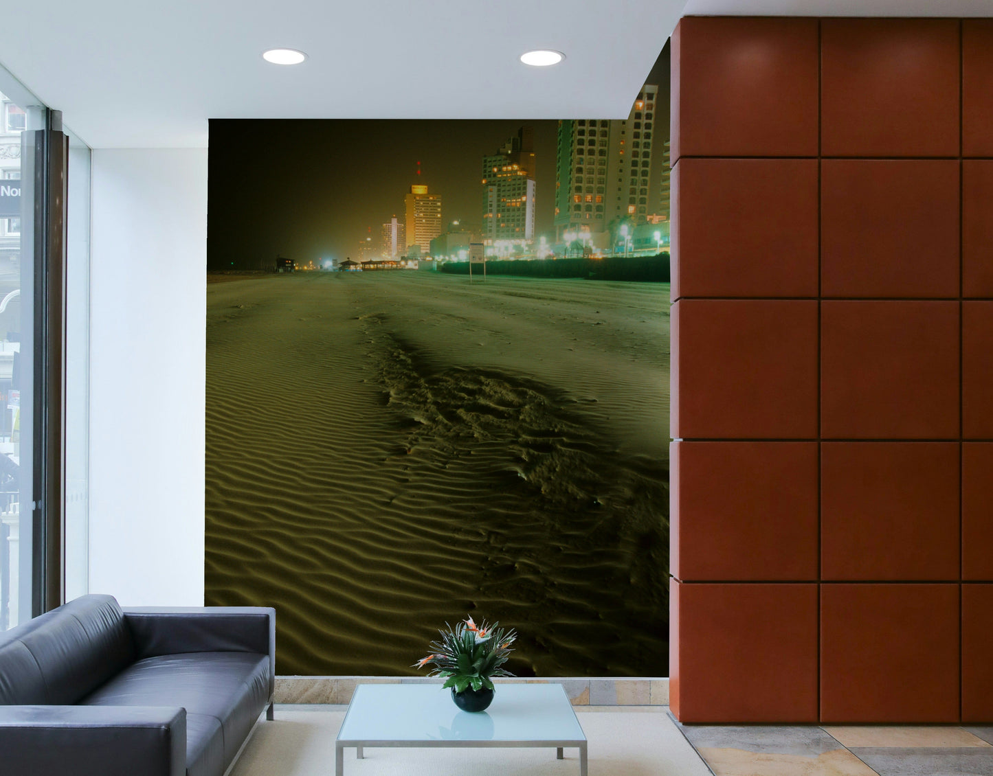 An artistic nature seascape mural for home decor.

