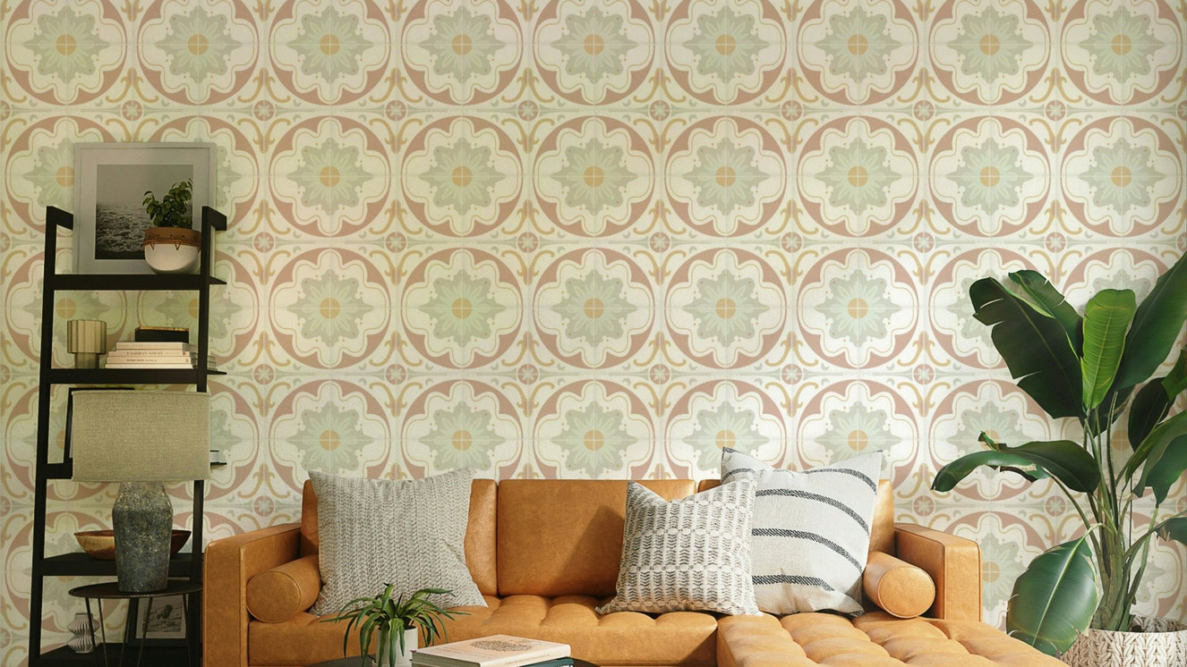 aged cement tile backsplashes powder wallpaper

