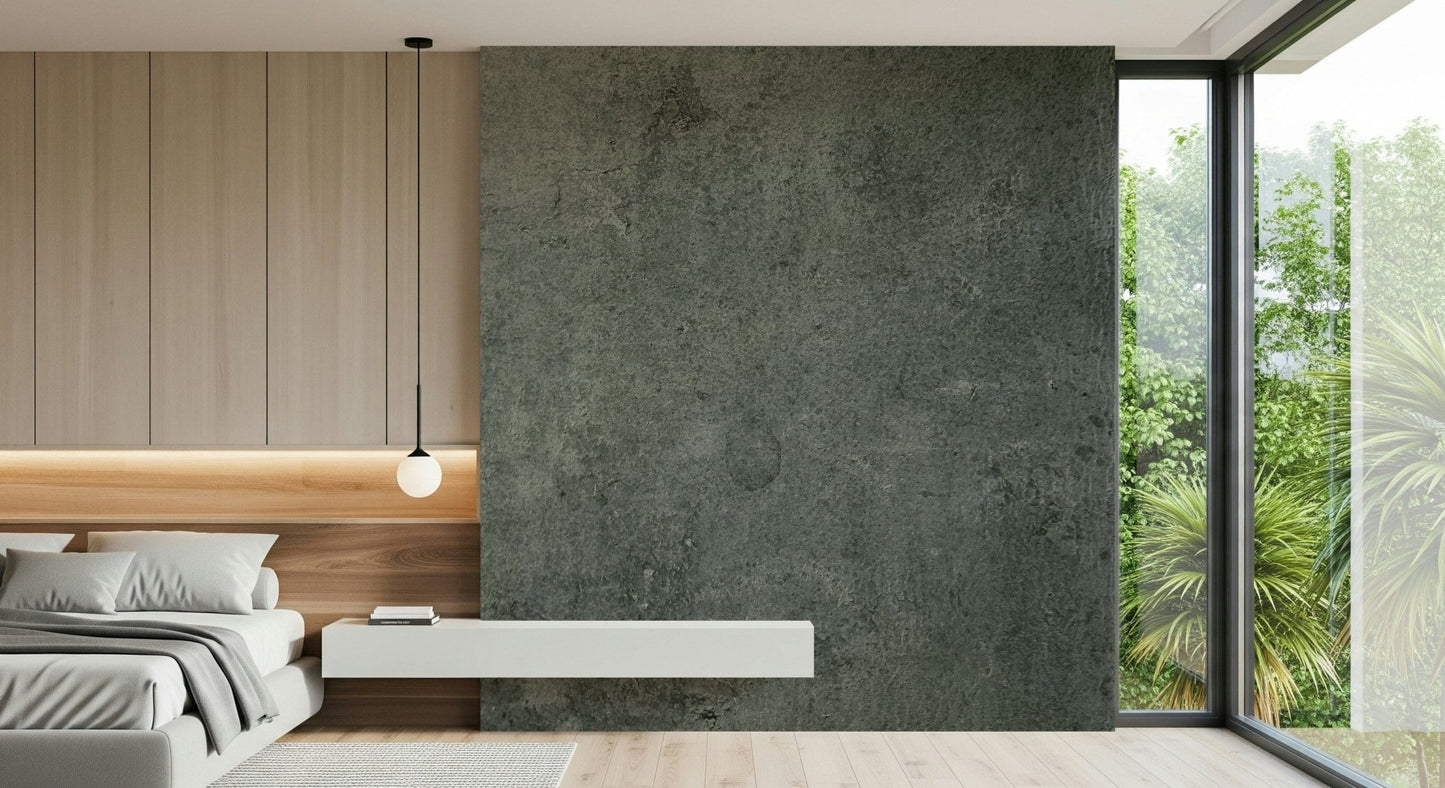 Vintage Petrol Leather Wall Mural – Elegant aged leather design with dark teal hues and natural texture for modern interiors.