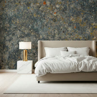 Aged Stone Texture Wall Mural featuring weathered stone patterns in soft gray and beige tones.