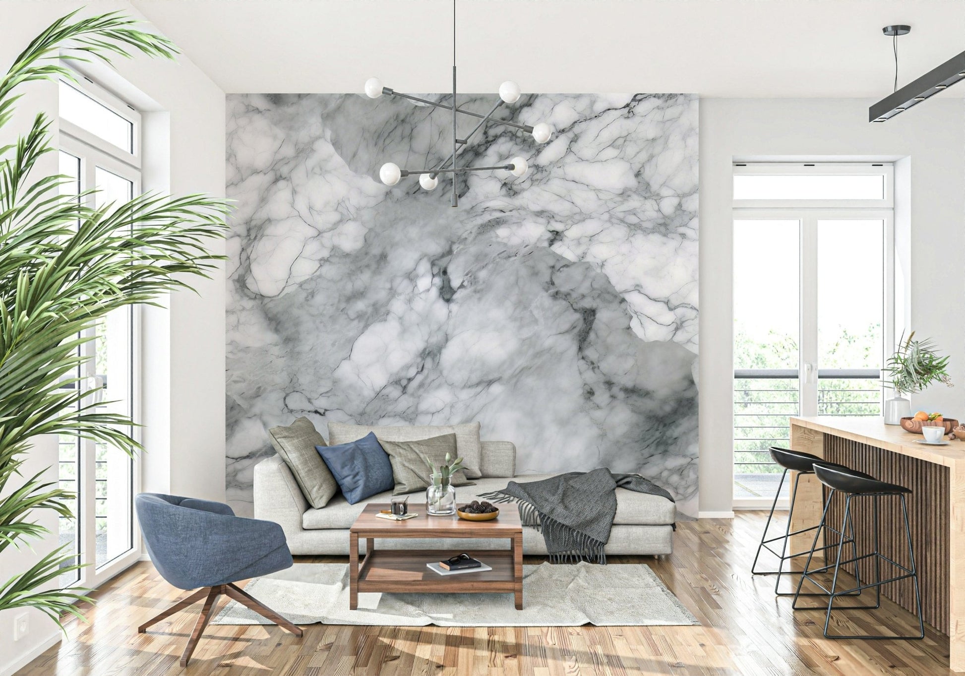 Decorative mural featuring worn stone surfaces in neutral, earthy hues.