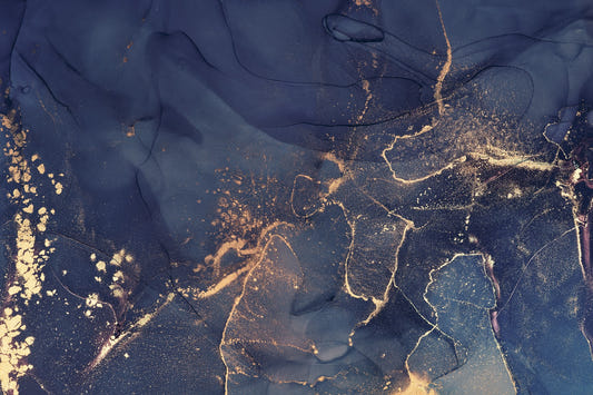 Dark Blue Alcohol Art Wallpaper Mural