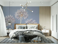 Soft pastel flower wall mural in calm hue