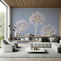 Close-up allium wall mural with fine detail