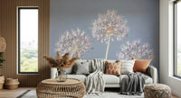 Floral sphere wall mural with pale petals