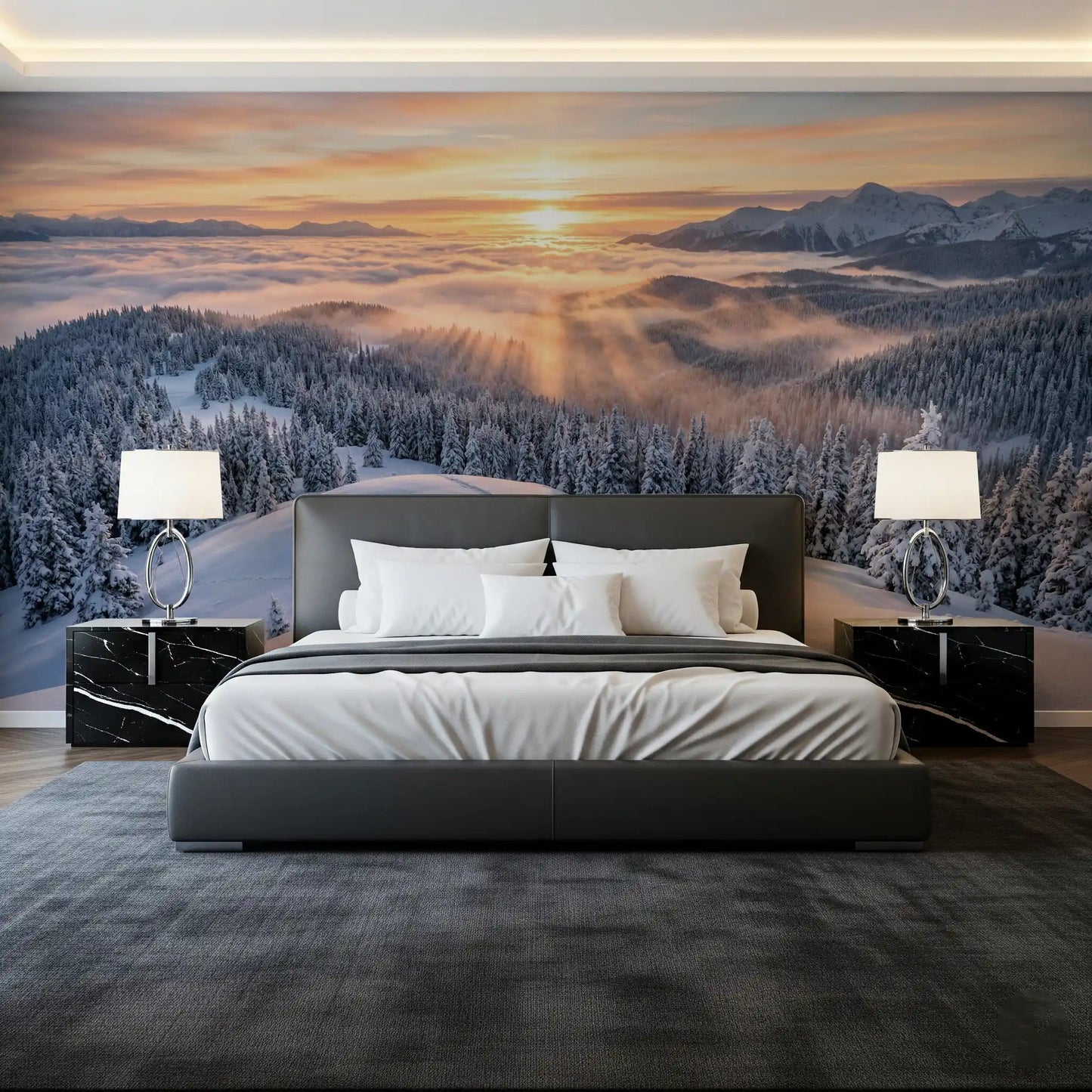 アルペングロー 冬の荘厳な壁画