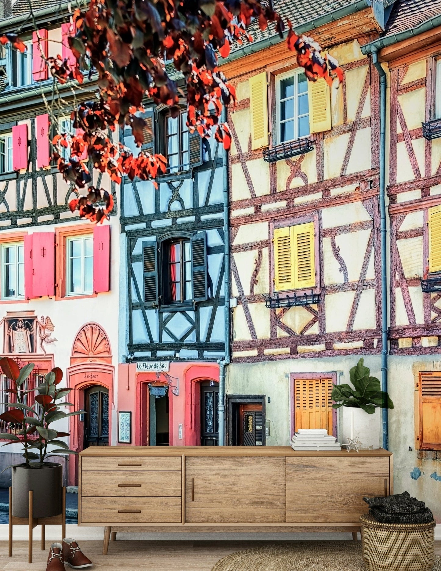 Fresque murale vintage d'Alsace