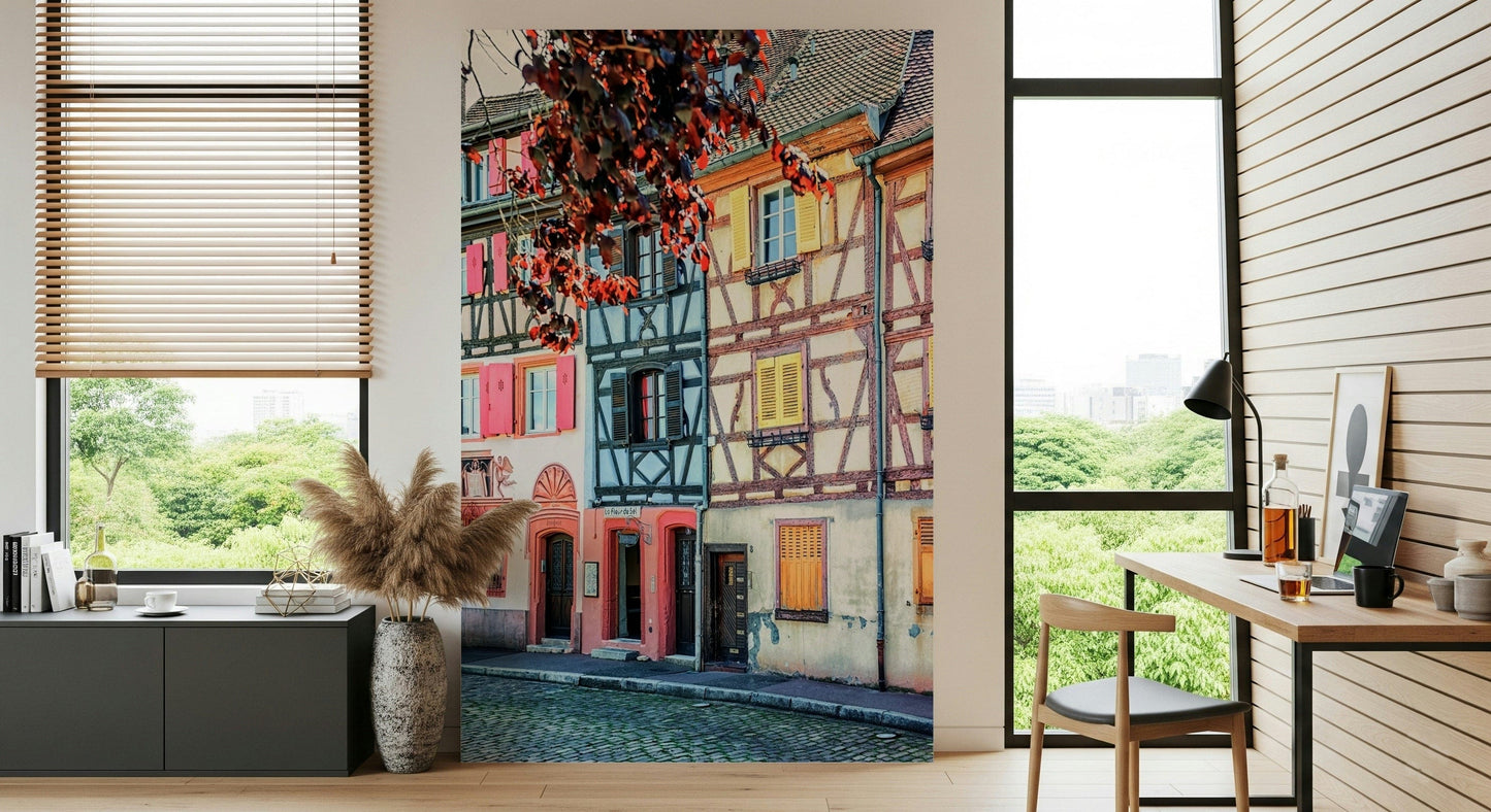 Fresque murale vintage d'Alsace