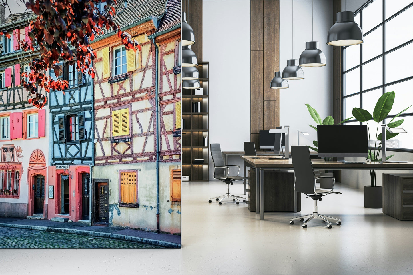 Fresque murale vintage d'Alsace