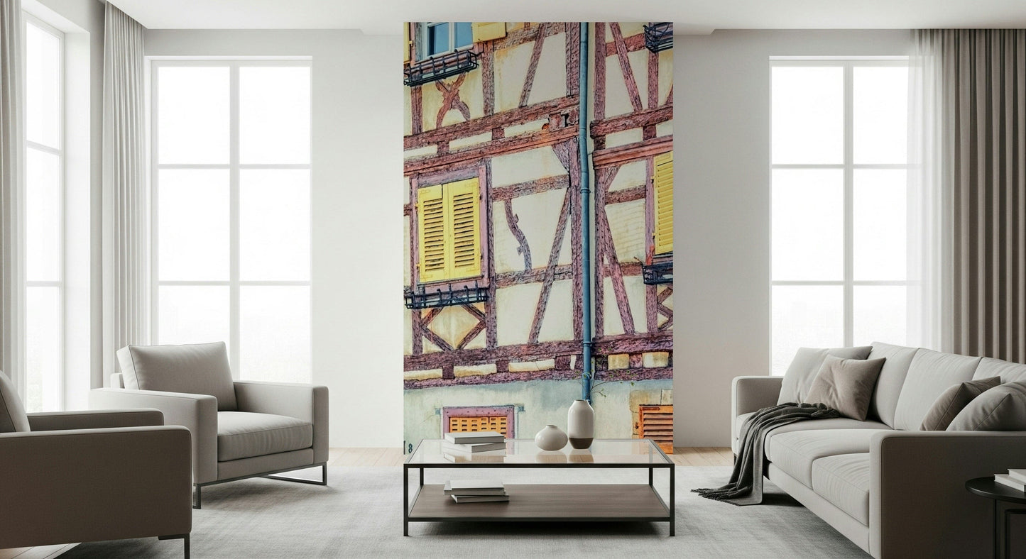 Fresque murale vintage d'Alsace