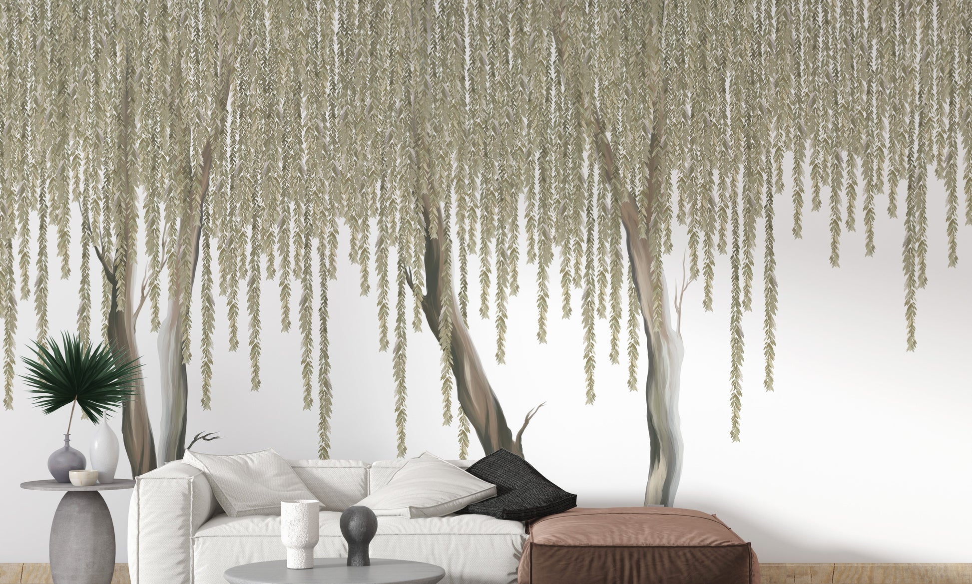 Hanging Flowers Tree Wallpaper Mural