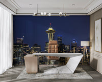 Non‑woven mural wallpaper featuring Seattle’s waterfront view

