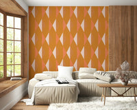 Warm hues wall mural uplifts minimalist bedroom