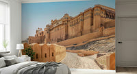 Amber Fort Grandeur wallpaper mural, majestic fort architecture.