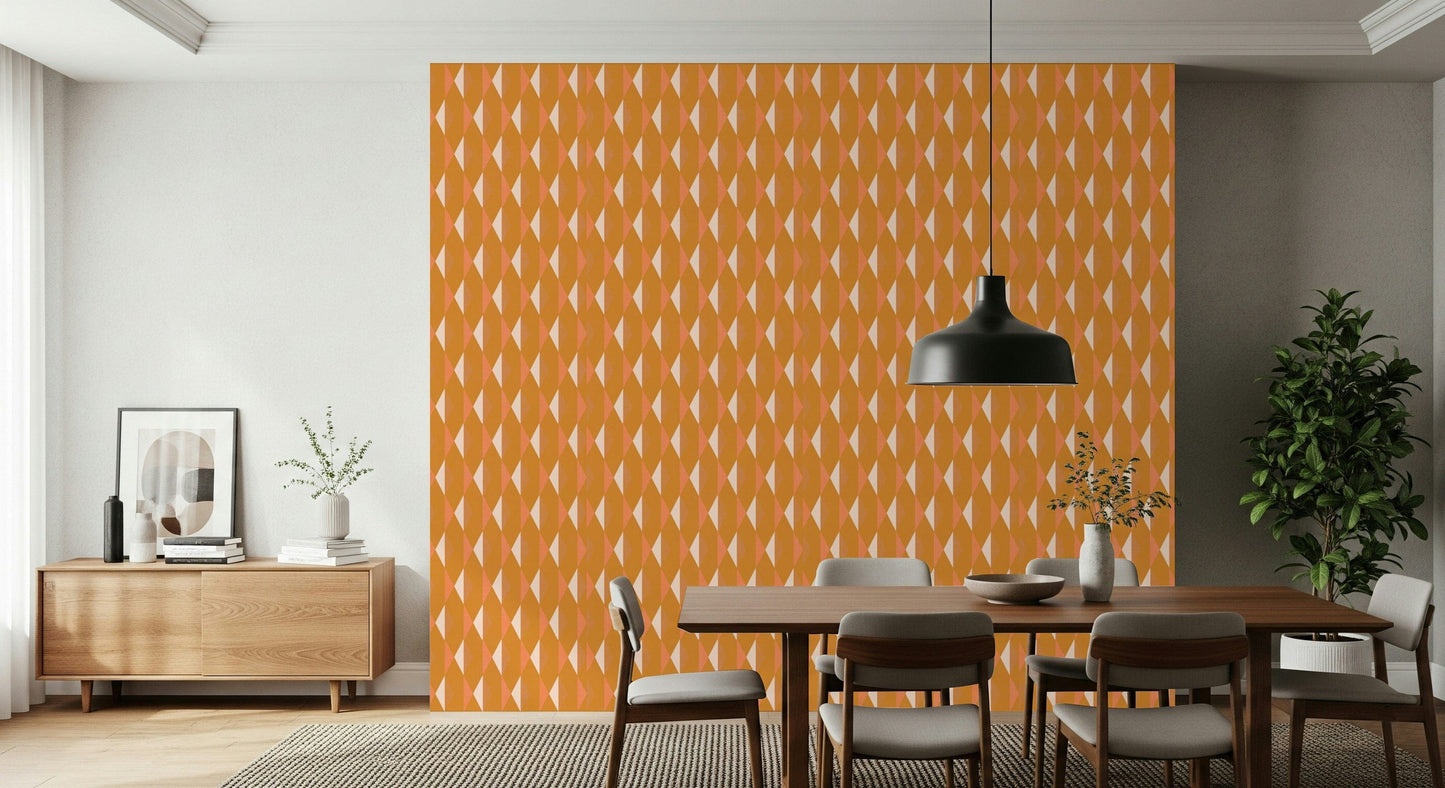 Mid-century modern aesthetic wallpaper with dimension.