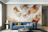 Amber Ginkgo Dreams mural bringing autumn-inspired beauty to your walls.

