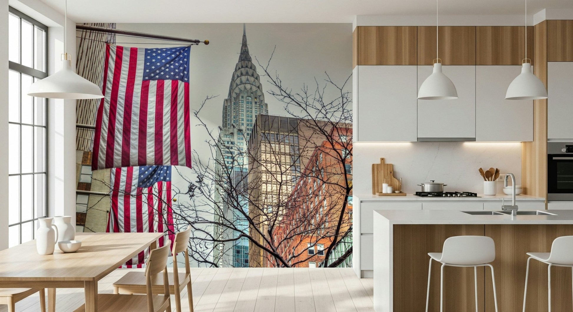 American Dreamscape industrial setting unique wall finish.