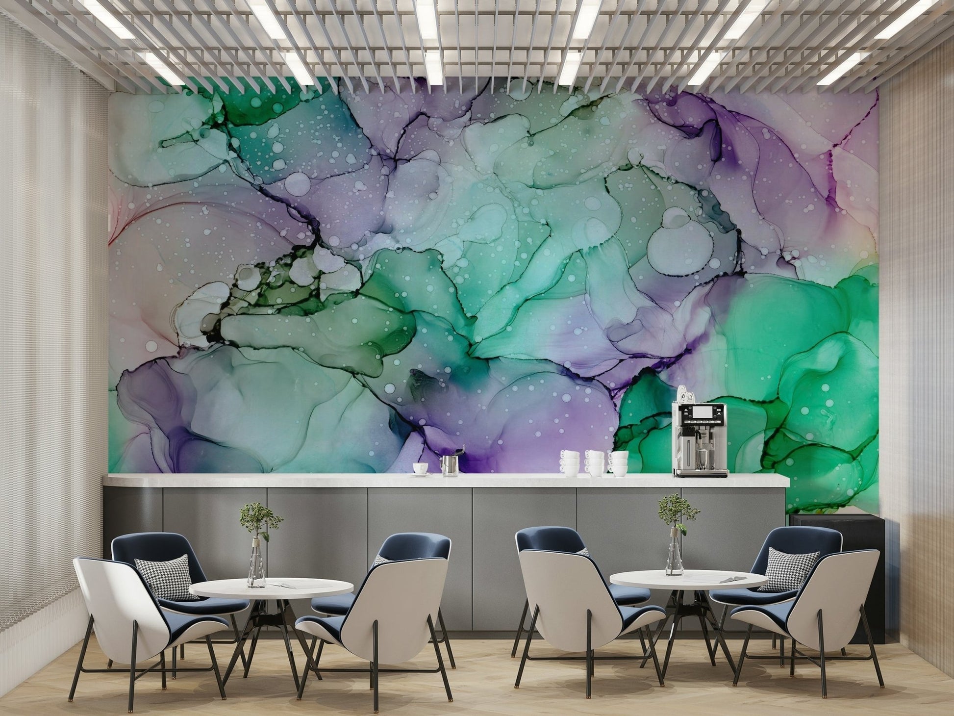 Elegant amethyst-inspired design with flowing patterns

