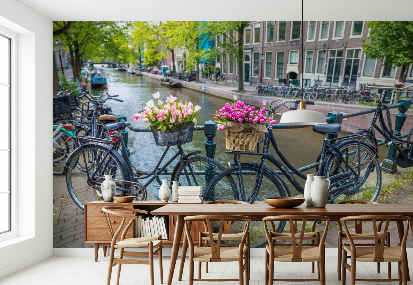 Amsterdam Blooms on Wheels beautiful cityscape sunny day charm.