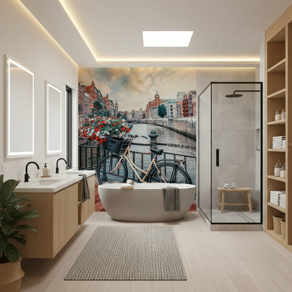 Scenic Dutch bridge wallpaper featuring Amsterdam Canal Ride view.