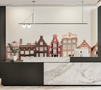 Historic Dutch houses mural along the waterfront

