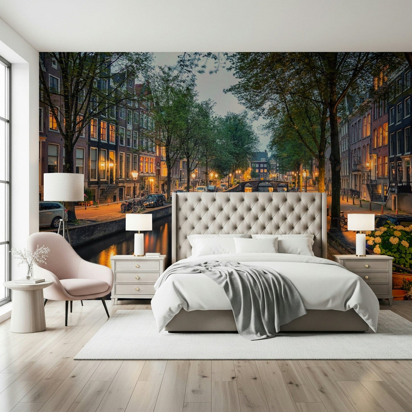 Amsterdam Canal Lights Wall Mural