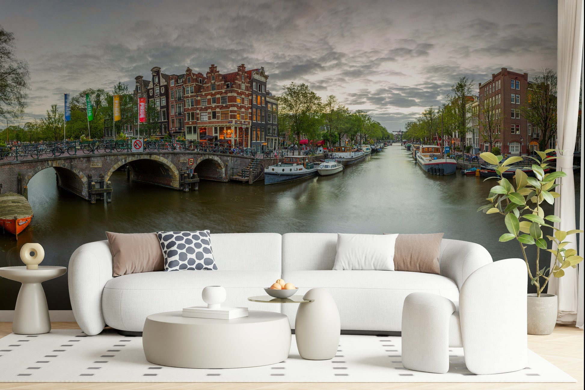 Amsterdam Canal Charm mural wallpaper smooth long exposure water