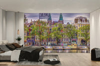 The wall art combines a historical theme with a serene feel.

