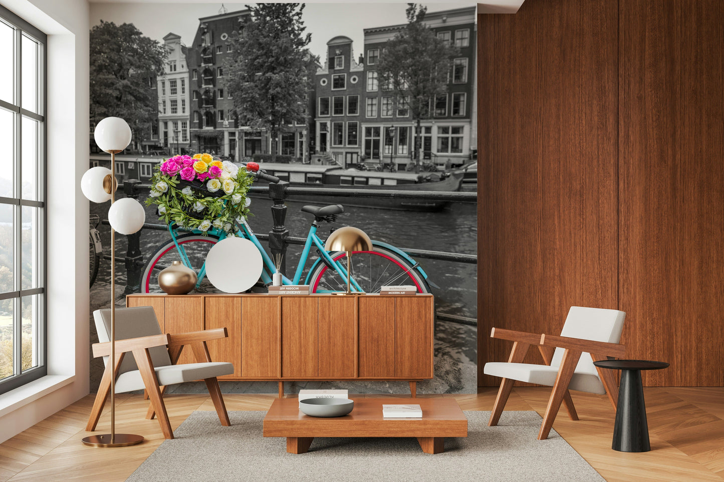 Floral Bicycle of Amsterdam Wall Mural