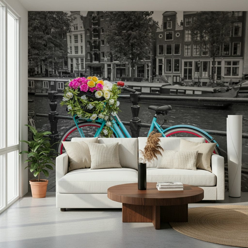 Floral Bicycle of Amsterdam Wall Mural